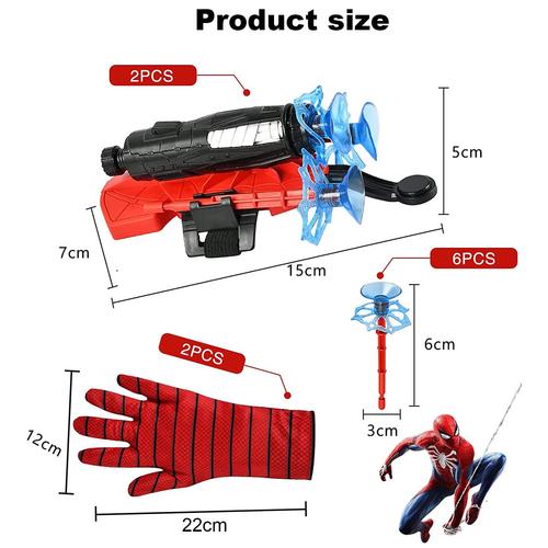 Gant de Lanceur Spiderman, 2 Set Gant de Cosplay en Plastique pour