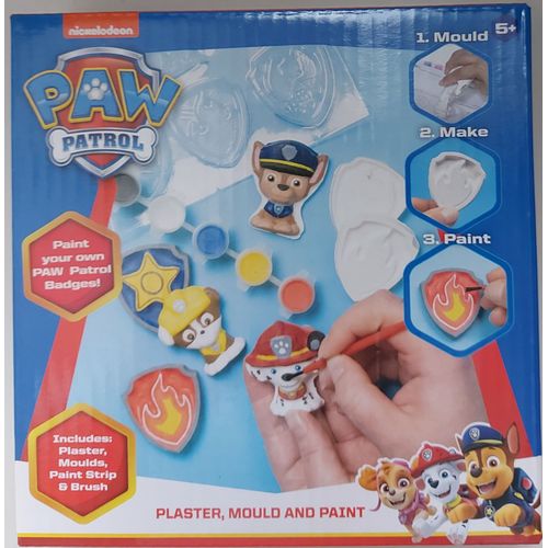 La Pat Patrouille - Kit Moulage En Platre - Chase, Marcus, Ruben Et Leur Badge