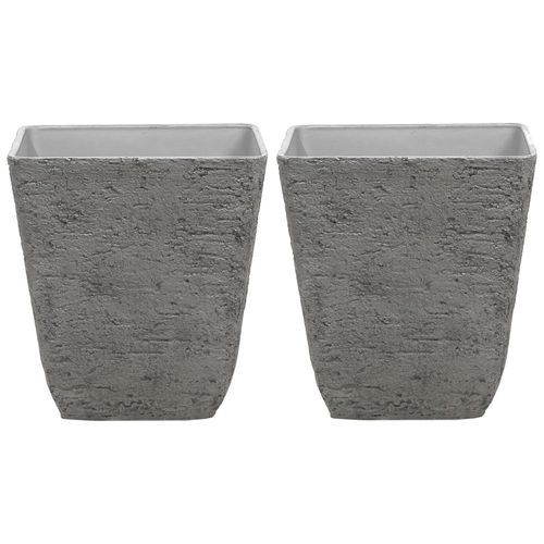 Lot De 2 Cache-Pots Gris 49 X 49 X 53 Cm Delos