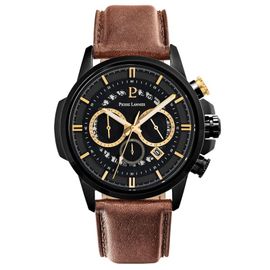 Pierre Lannier Sentinelle Homme Chronographe Acier Noir Cuir Marron 237f434