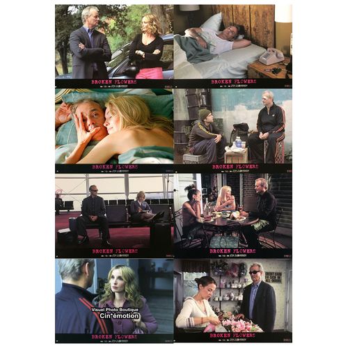Broken Flowers : Jeu De 8 Photos D'exploitation Cinématographique - Format 21x29,5 Cm - De Jim Jarmusch Avec Bill Murray, Jessica Lange, Sharon Stone, Julie Delpy, Chloë Sevigny, Tilda Swinton - 2005