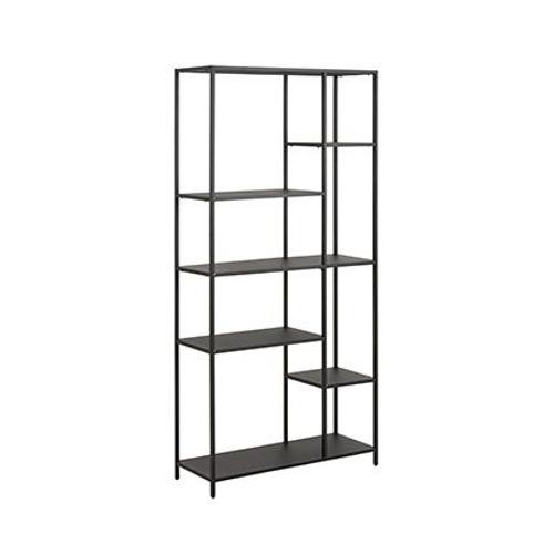 Etagère 6 Niveaux 79,5x30x165 Cm En Métal Noir - Bakos