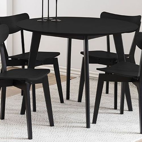 Table À Manger Ronde 105 Cm Décor Chêne Noir - Selda
