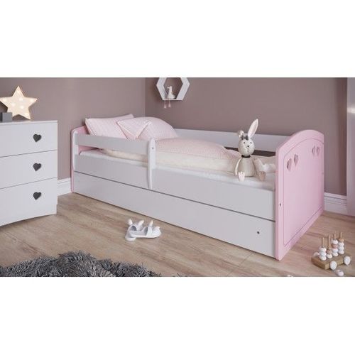 Lit Julie Mix Rose Poudra(C) Tiroir Et Matelas Inclus 140/80