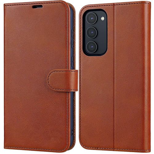 Coque Pour Samsung Galaxy S23 Fermeture Magnétique Effet Cuir Élégant Marron - E.F.Connection