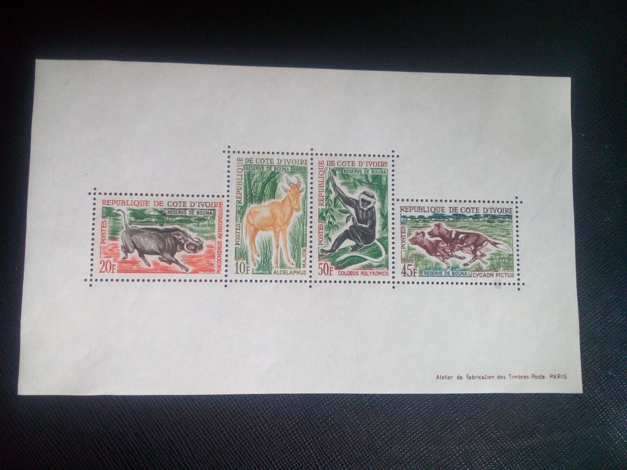 Timbre Cote D'ivoire Y T Bf 2 Animaux 1963 ( 050307 )*