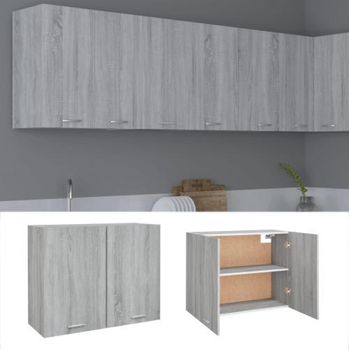 Vidaxl Armoire Suspendue Sonoma Gris 80x31x60 Cm Bois D'ingénierie