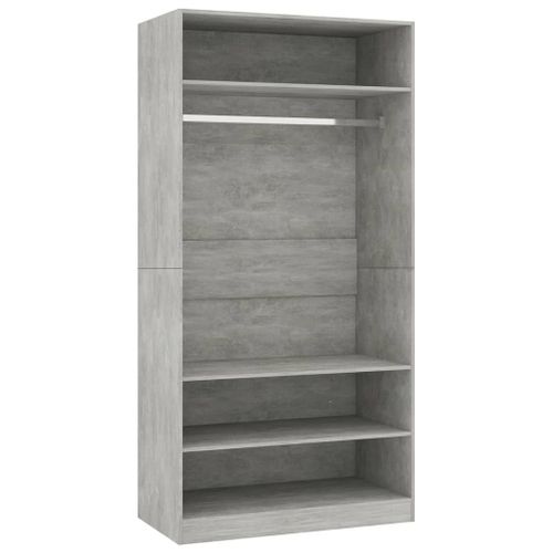 Vidaxl Garde-Robe Gris Cement 100 X 50 X 200 Cm Aggloméré