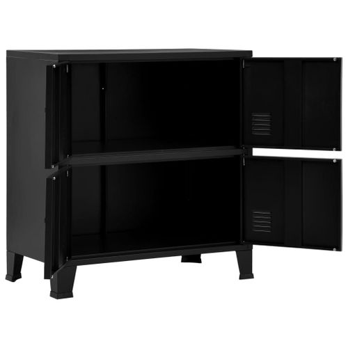 Vidaxl Coffre De Rangement Industriel Noir 75x40x80 Cm Acier