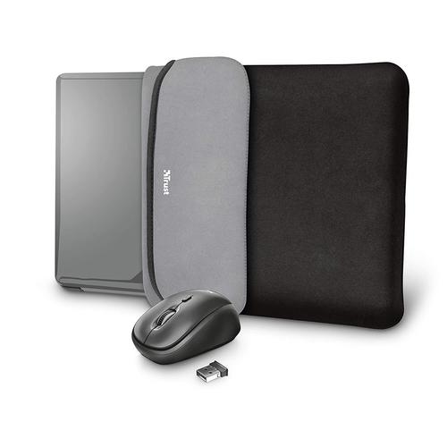 Trust Yvo - Housse d'ordinateur portable - 15.6" - noir - avec Trust Yvo Wireless Mouse