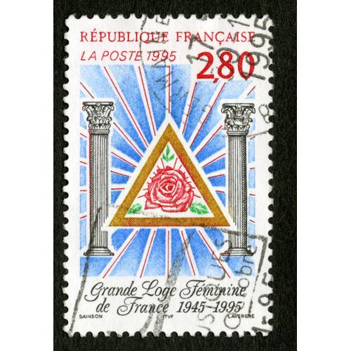 Timbre Oblitéré Grande Loge Féminine De France 1945-1995, République Française, La Poste 1995, Sainson, Lavergne, 2,80