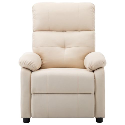 Vidaxl Fauteuil De Massage Inclinable Crème Tissu