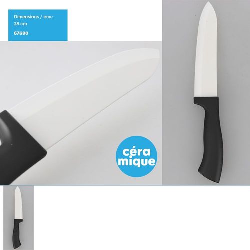 Couteau Du Chef En Céramique - Longueur 28 Cm Avec Housse