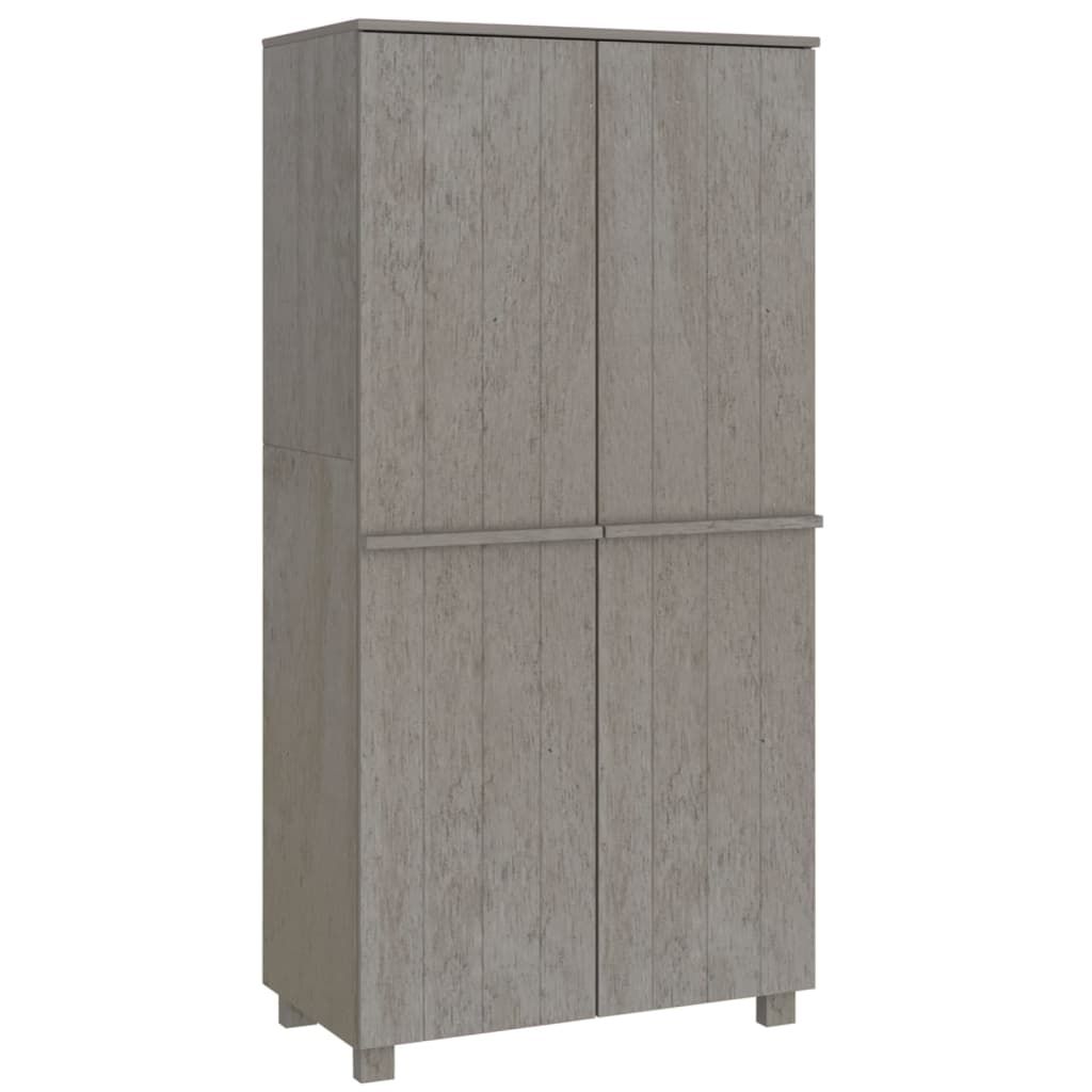 Vidaxl Garde-Robe Hamar Gris Clair 89x50x180 Cm Bois Massif De Pin