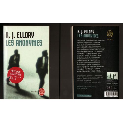 R. J. Ellory : " Les Anonymes " ** Éditions Lgf/Le Livre De Poche - 29/02/2012 * Poche * Littérature Anglaise * Roman Policier * Référence : 9782253157113