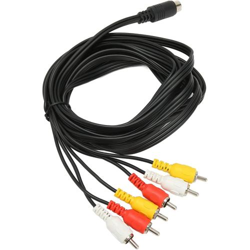 Câble Mini DIN vers RCA, câble Adaptateur Mini DIN 9 Broches vers 6 RCA, câble d'extension vidéo Composite en PVC pour moniteurs, projecteurs, caméscopes numériques