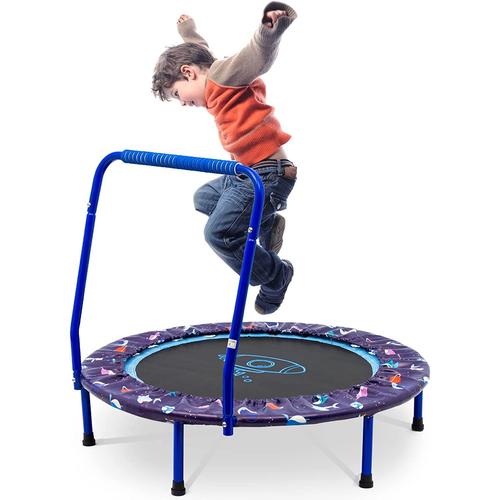 Trampoline Pour Enfants Pliable #Avec Poignées En Mousse Réglables En Hauteur Et Housse Rembourrée#Mini Trampoline Enfants Pour Sports De Saut Intérieurs Ou Extérieurs