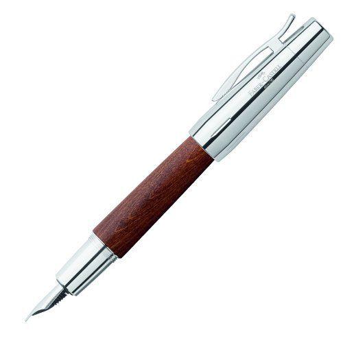 Faber-Castell 148200 Stylo Plume E-Motion, Largeur De Trait M, En Bois Et Métal Chromé (Bois) (Import Allemagne)