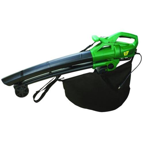 Aspirateur Souffleur Broyeur de feuilles 3000W + Sac 45 Litres avec Roulettes Jardins et Allees Greencat