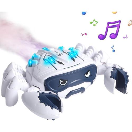 Jouets Rampants Pour Bébés, Jouets De Crabe Rampants Avec Musique Et Lumières, Jouet Sensoriel Lumineux, Jeu Educatif Montessori, Jouet Interactif De Crabe Éviter Automatiquement Obstacles