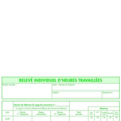 Exacompta 13136e Rtt Enregistrement Du Temps De Travail Contient 50 Feuillets Doubles Autocopiants