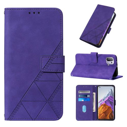 Coque Pour Xiaomi Mi 11 Pro,Etui Pour Xiaomi Mi 11 Pro Magnetique Flip Housse De Portefeuille,Antichoc Housse,Étui En Cuir Pu Pour Portefeuille Pour Xiaomi Mi 11 Pro,Violet