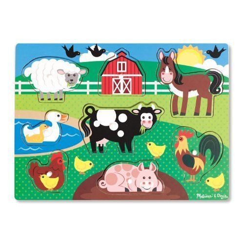 Melissa & Doug Farm Wooden Peg Puzzle (8 Pcs)
