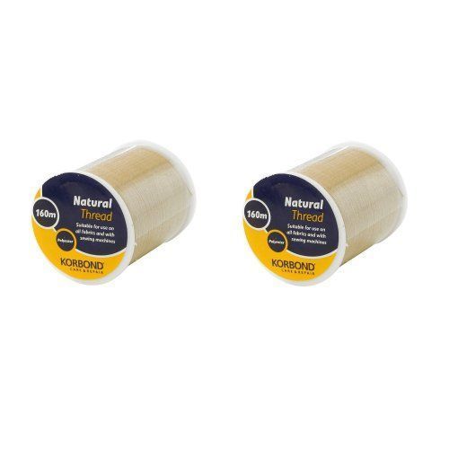 Korbond Lot De 2 Bobines De Fil À Coudre Naturel 160 M