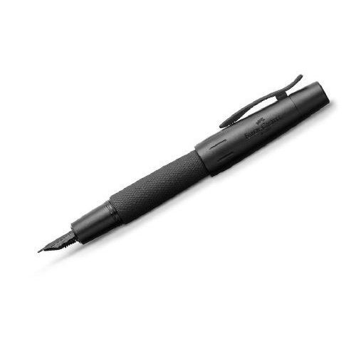 Faber-Castell 148620 - E-Motion Fountain Pen Pur, Ressort: M, Emballage Cadeau, Couleur De Baril: Noir