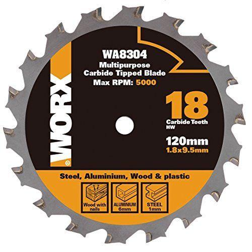 Worx wa8304worxsaw 120mm lame multi-usages: bois/métal/carrelageArgent en