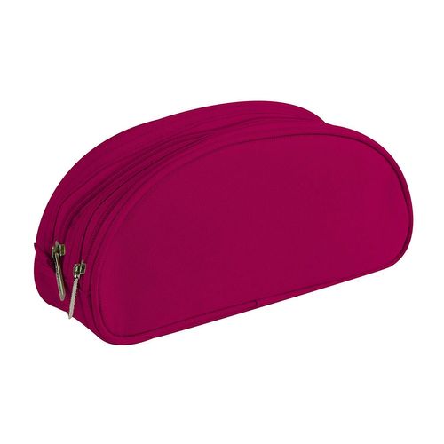 Clairefontaine 8344c Trousse Ovale 2 Compartiments En Textile 22 X 2 X 10 Cm Framboise