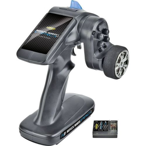 Carson 500500052 Fs 2k Reflex Wheel Pro 3 2 4g-Accessoires De Véhicule Compatible Pour Kits Modélisme Y Compris Récepteur Rc 2 Télécommande 4 Ghz Noir