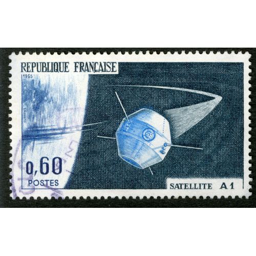 Timbre Oblitéré Satellite A1, République Française, Postes 1965, Durrens, 0,60