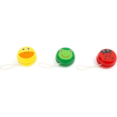 Small Foot- Yoyo S En Bois Avec Des Motifs De Coccinelle Canard Et Grenouille 24 Pi Ces Dans Un Sachet Poly Partir De 3 Ans Jouets 11347 Multicolore