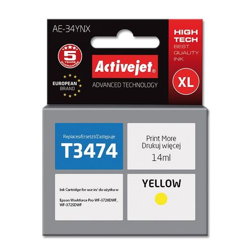 Activejet AE-34YNX cartouche d'encre 1 pièce(s) Compatible Rendement élevé (XL) Jaune