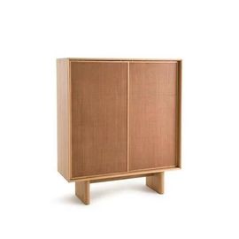 Am.Pm - Buffet Haut Vaisselier Chêne Et Cuir, Propono - Orange