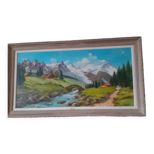 Tableau sign claude sargue bleu