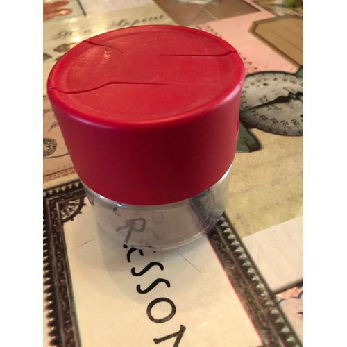 Petite Boîte Verseuse Cristalys Tupperware 200ml Couvercle Rouge