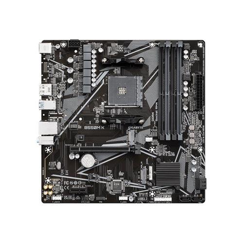 Gigabyte B550M K - 1.0 - carte-mère - micro ATX - Socket AM4 - AMD B550 Chipset - USB 3.2 Gen 1 - Gigabit LAN - carte graphique embarquée (unité centrale requise) - audio HD (8 canaux)