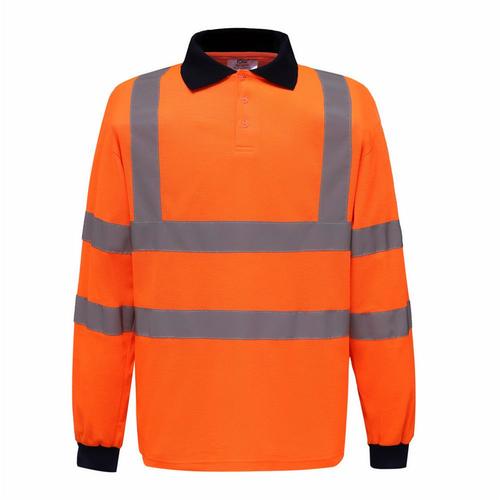 Chemises De Sécurité Classe 3 Polo À Manches Longues Vêtements De Travail Pour Hommes ?Orange?2xl?