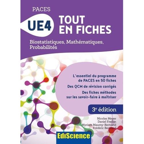 Ue4 Biostatistiques, Mathématiques, Probabilités - Tout En Fiches