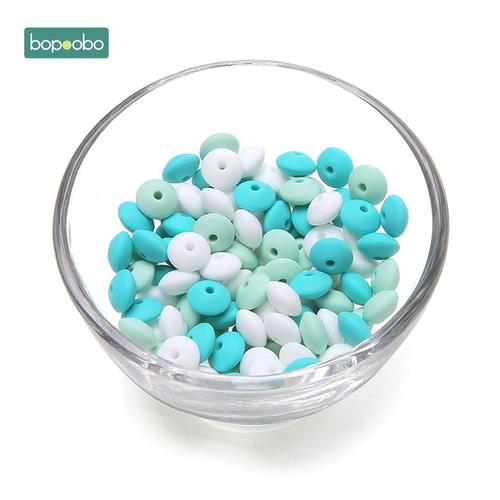 Couleur Turquoise Série Anneau De Dentition En Silicone, Perles, Lentilles Abacus Biologiques À Mâcher, Pour Bébé, Développement Sensoriel, Diy, 12 Mm, 20 Pièces