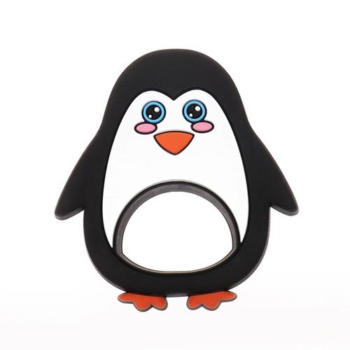 Couleur Pingouin - Noir Anneau De Dentition En Silicone Pour Bébés, Animal De Dessin Animé, Mordant Sans Bpa, Collier En Forme , Diy Bricolage, Cadeaux De Naissance