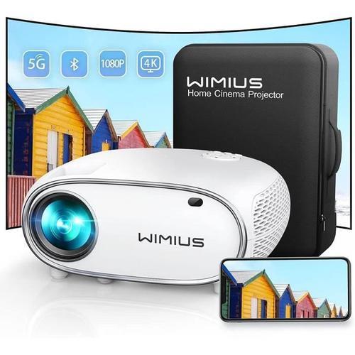 Vidéoprojecteur 5G WiFi Bluetooth 10000 Lumens, WiMiUS Projecteur Full HD  1080P Rétroprojecteur 4K Supporté