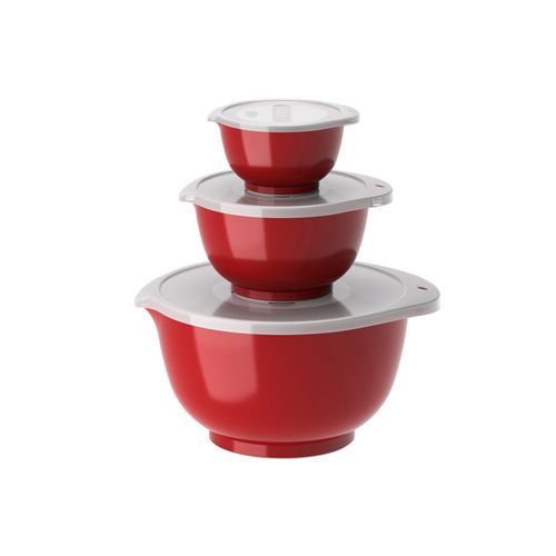 Set De 3 Bols Avec Couvercles Rouge
