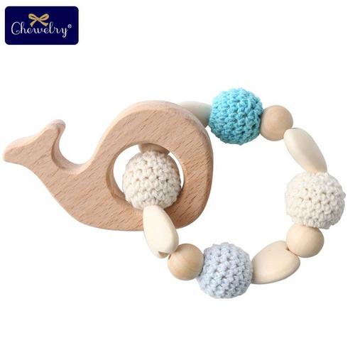 Couleur Baleine Hochet 1 Pièce Anneau De Dentition En Bois Aniaml Cerf Sika Bricolage Bébé Bracelet Hochets En Bois De Hêtre Rongeur Crochet Perles Cadeaux Pour Enfants Produits Jouet