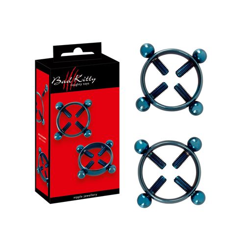 Pinces À Tétons Bleutées Bleu - Bad Kitty - Bleu
