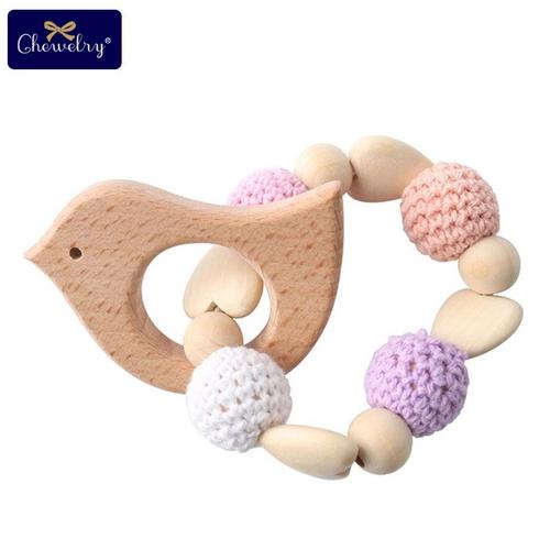 Couleur Oiseau Hochet 1 Pièce Anneau De Dentition En Bois Aniaml Cerf Sika Bricolage Bébé Bracelet Hochets En Bois De Hêtre Rongeur Crochet Perles Cadeaux Pour Enfants Produits Jouet