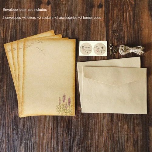 Ensemble De Bloc-Notes D'enveloppe Kraft Rétro Vintage,Enveloppes D'invitation De Lettre D'amour De Style Européen Ancien,Papier À Lettres Avec Ul - Type Style2 #B