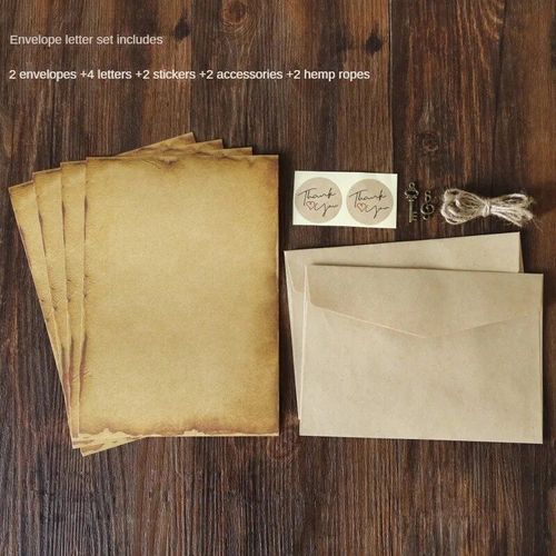 Ensemble De Bloc-Notes D'enveloppe Kraft Rétro Vintage,Enveloppes D'invitation De Lettre D'amour De Style Européen Ancien,Papier À Lettres Avec Ul - Type Style1 #B